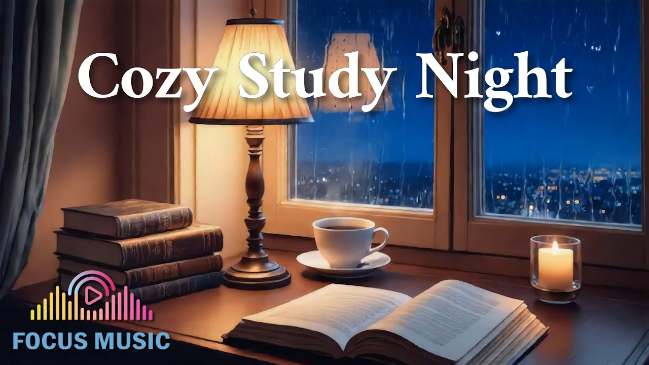 Cozy Study Night ☕ 1 Hour Lofi & Ambient Music for Focus