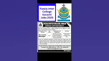 Fazaia Inter College Karachi Jobs 2025 