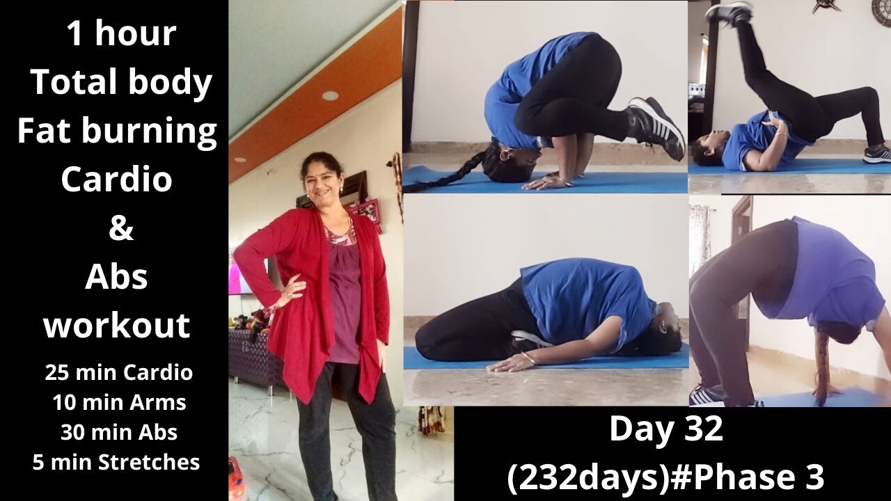 Total body Fat Burning & Abs squeezing workout for 1 hour 