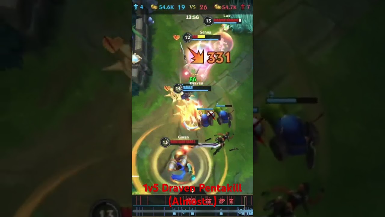 Rank 1 Draven 1v5 Pentakill (Almost xD) Challenger Draven 