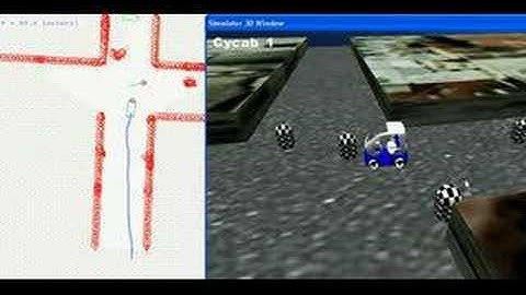 Cycab handling cross section with moving obstacles