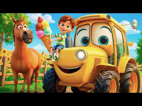 Video Il Trattore Giallo d'Estate ? Canzoni per Bambini | Brum Brum con il Gelato!