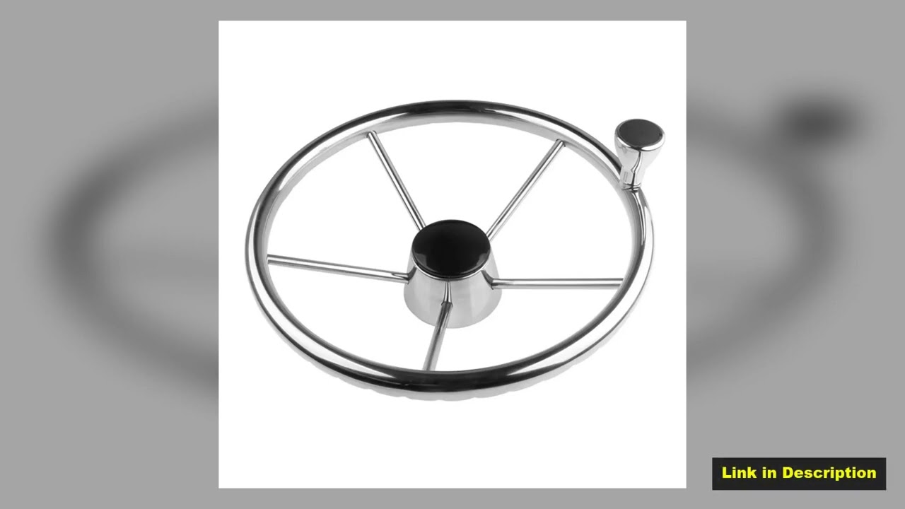 Stainless Steering Wheel with Knob Marine Boat Accessories 1312 5 Spoke Premium Quality