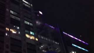 LED Lights on TV Building raw video 1