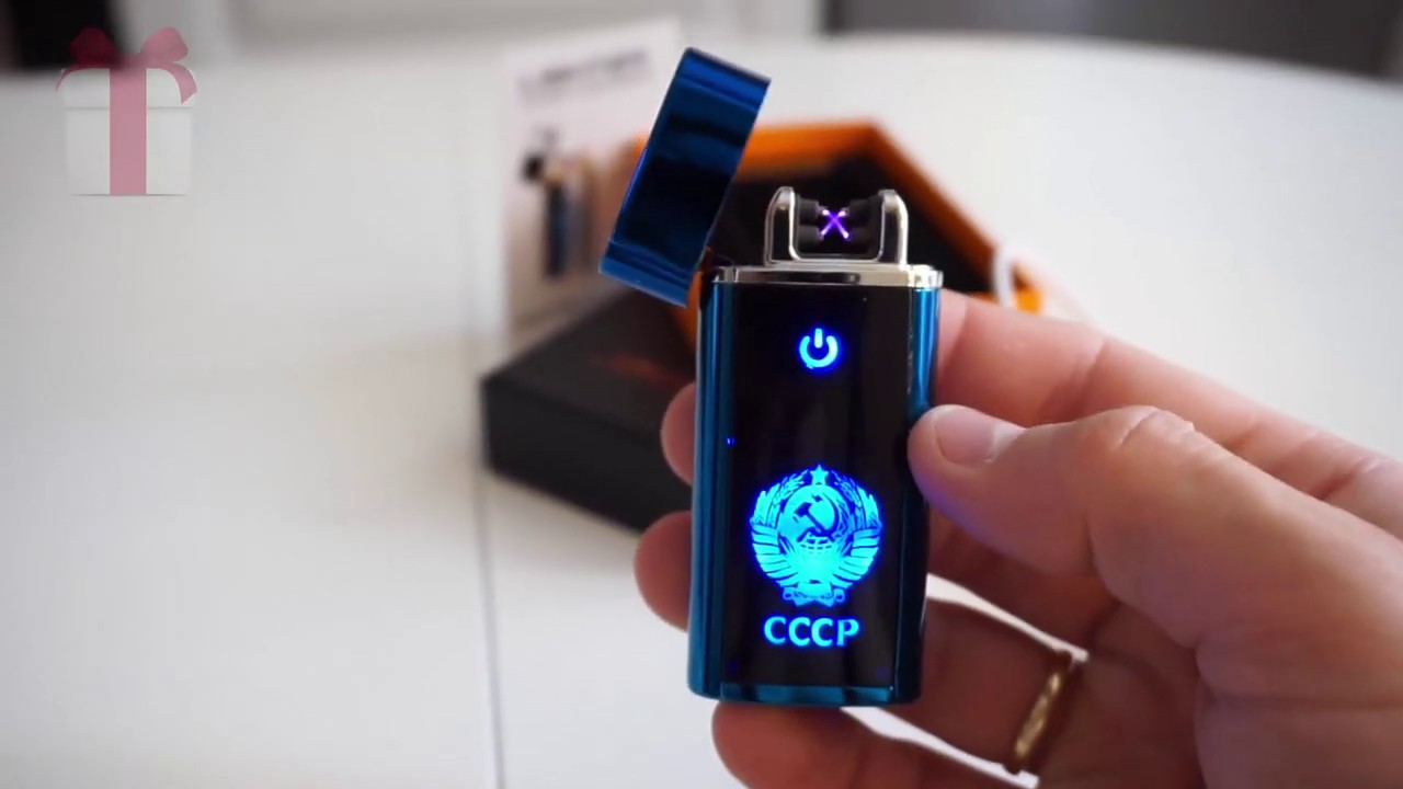 Зажигалка USB Сенсор СССР Синяя