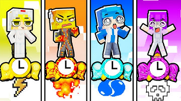 HUY NOOB SINH TỐN 1 BLOCK CLOCK MAN NGUYÊN TỐ TRONG MINECRAFT ⌚🔥💧