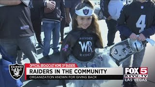 The raiders are already making an impact in las vegas community.