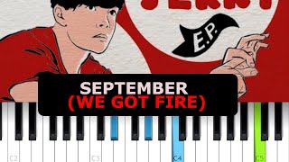 Video thumbnail of "sparky deathcap - september (we got fire) (Piano Tutorial)"