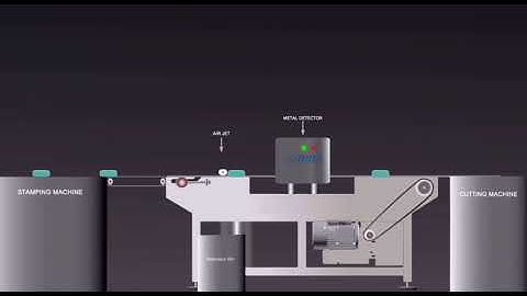 Metal detector conveyor system blower type rejection system