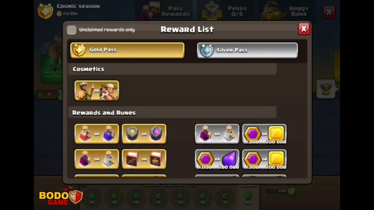 🆕 New Gold Pass menu