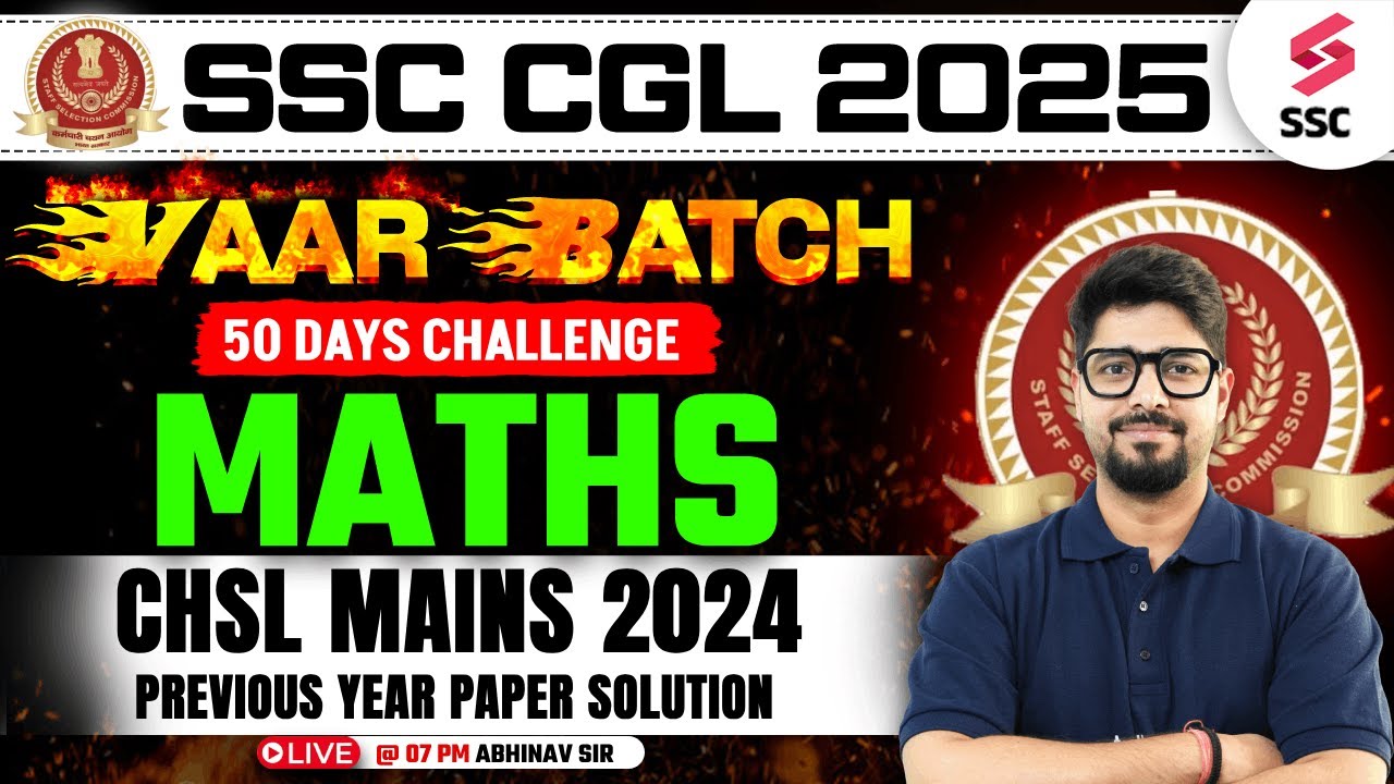 SSC CGL 2025 | SSC CGL MATHS CLASSES 2025 | SSC CGL VAAR BATCH CHSL ...