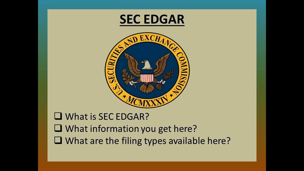 What is SEC EDGAR? YouTube