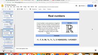 Data Representation - Real numbers