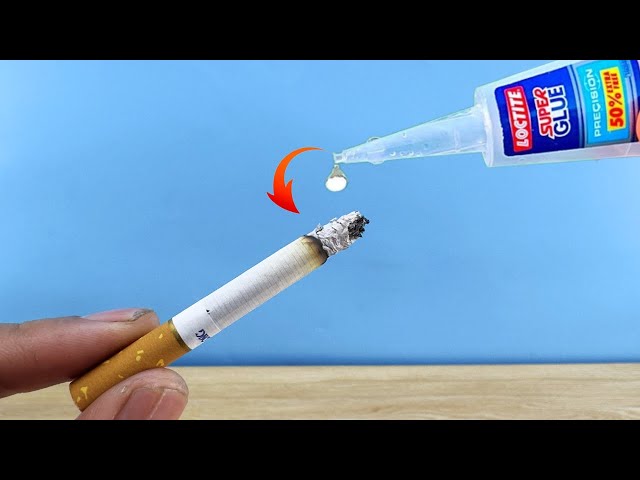 tobacco glue Super Glue and Cigarette ! Pour Glue on Cigarette Ash and Amaze With  Results