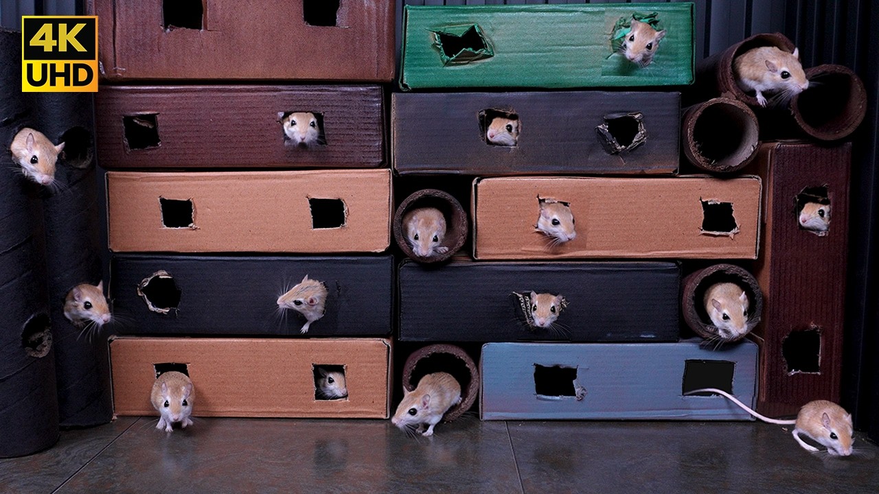 Cat TV Mouse Maze | Ultimate Real Mouse Hunt & Hide Box Pop-Out Game 4k 60fps