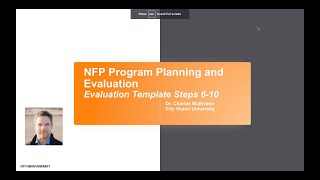 NFP Program Planning and Evaluation: Evaluation Template Steps 6-10