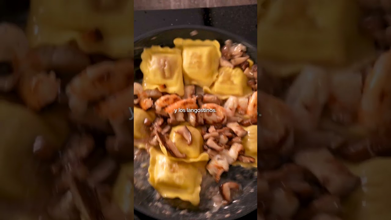 RAVIOLIS CON SETAS Y GAMBAS