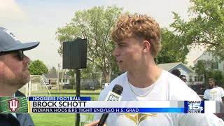 Indiana University tight end Brock Schott full interview with WANE's Glenn Marini at Tae Johnson's E