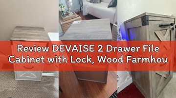 Review DEVAISE 2 Drawer File Cabinet with Lock, Wood Farmhouse Filing Cabinet for Home Office, Print