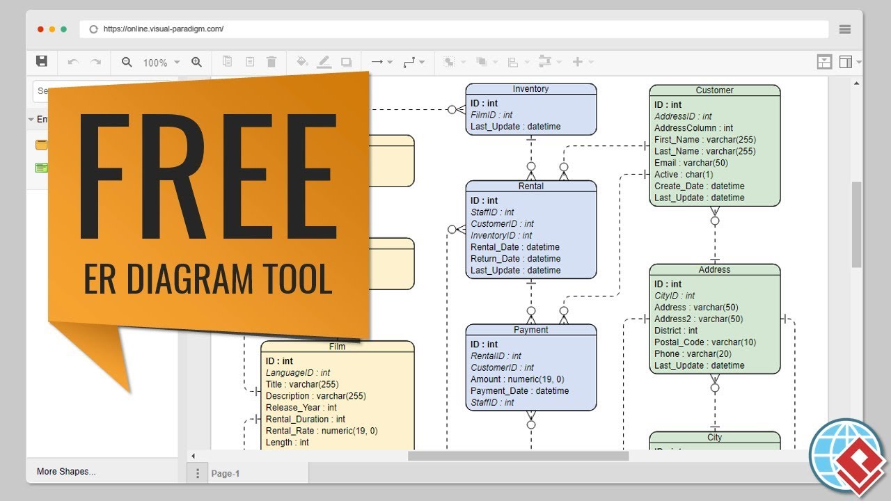 Free Er Diagram Erd Tool Youtube