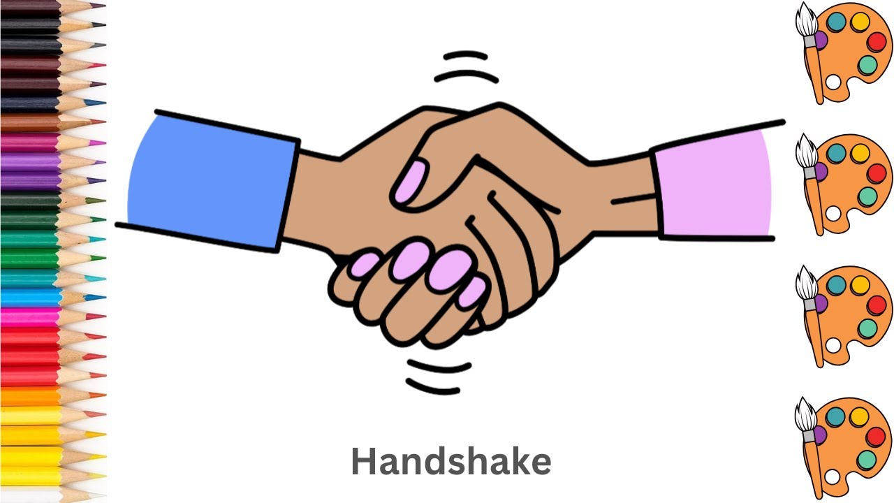 Handshake - Sketch Art and Paint | Step by step tutorial | Pencil to Palette