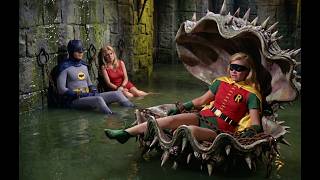 Robin trapped in the giant clam peril from Batman 1966