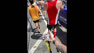 Boston marathon finish medal first person view #raybanmeta #bostonmarathon #marathon