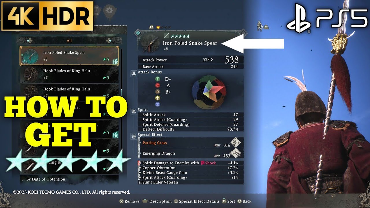 How to Get 5 Star Iron Poled Snake Spear WO LONG FALLEN DYNASTY Iron Poled Snake Spear|Wo Long Spear