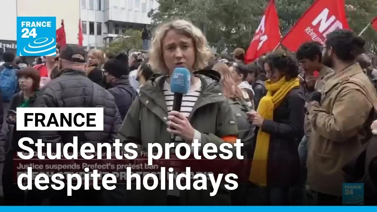 French students demonstrate again, despite school holidays • FRANCE 24 English