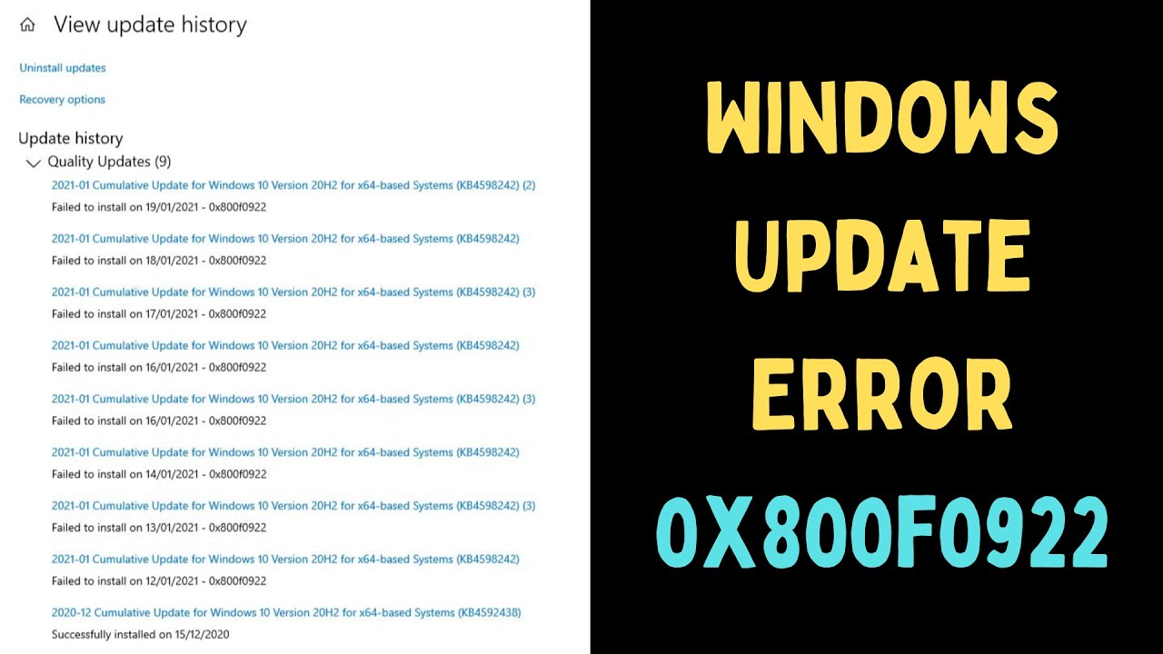 How to Fix Windows Update Error 0x800f0922 in Windows 11 - YouTube