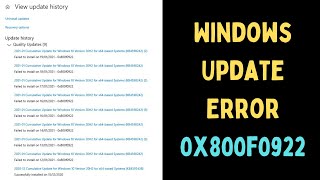 How to Fix Windows Update Error 0x800f0922 in Windows 11