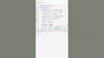 c program to swap two numbers #shorts #coding#code #tutorial