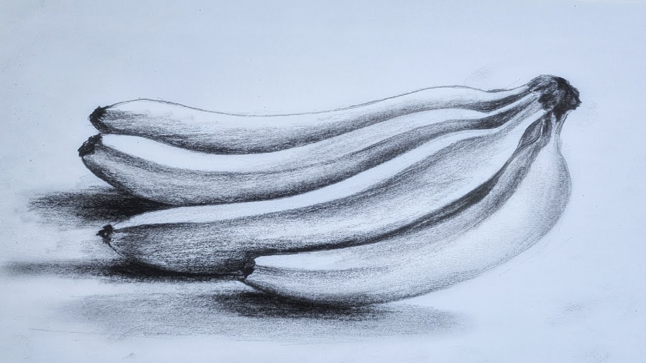 How To Draw Bananas Pencil Drawing And Shading Youtube