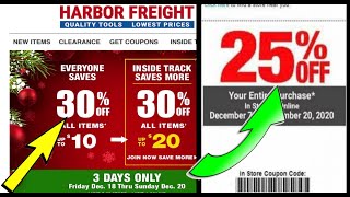 30% off + 25% off Entire Purchase Coupons @ Harbor Freight