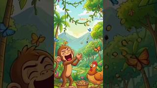 rascal 🤠 Monkey stole food of Hen /Monkey funny cartoon story #cartooning #moralstories #cartoon