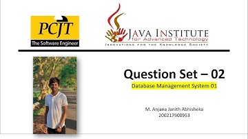 Question Set 02 | Database Management System | Java Institute