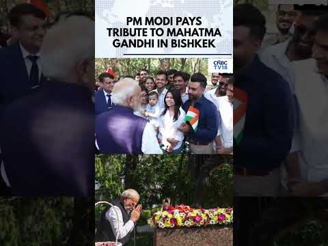 Watch: PM Modi Pays Tribute To Mahatma Gandhi In Bishkek, Meets Indian Diaspora | Kyrgyzstan | N18G