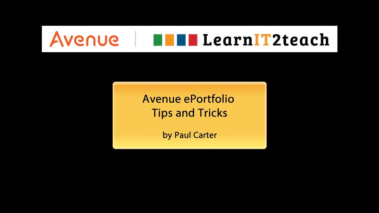 Avenue ePortfolio tips tricks - YouTube