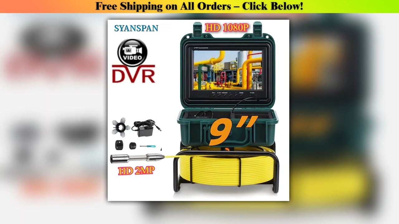 9inch HD1080P&36X Zoom Screen SYANSPA Pipe Camera with16GB Video Recordding for Home&municipal