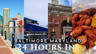 24 HOURS IN BALTIMORE MARYLAND NATIONAL AQUARIUM SHOP WITH ME CRAFTY CRAB