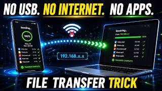 Transfer Files Between Phone & Laptop with NO Internet, NO USB, NO Apps!