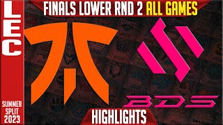 FNC vs BDS Highlights ALL GAMES | LEC Summer 2023 Finals Lower RND 2 | Fnatic vs Team BDS