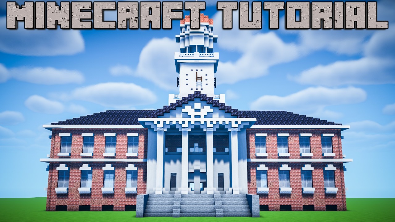 How to Build a TOWN HALL in Minecraft! - YouTube