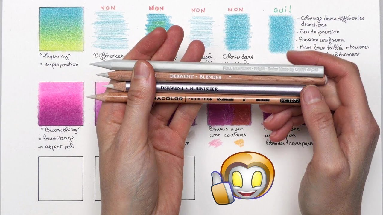 COLORED PENCILS TUTORIAL - FELT AND DEGRADED DRAWING 