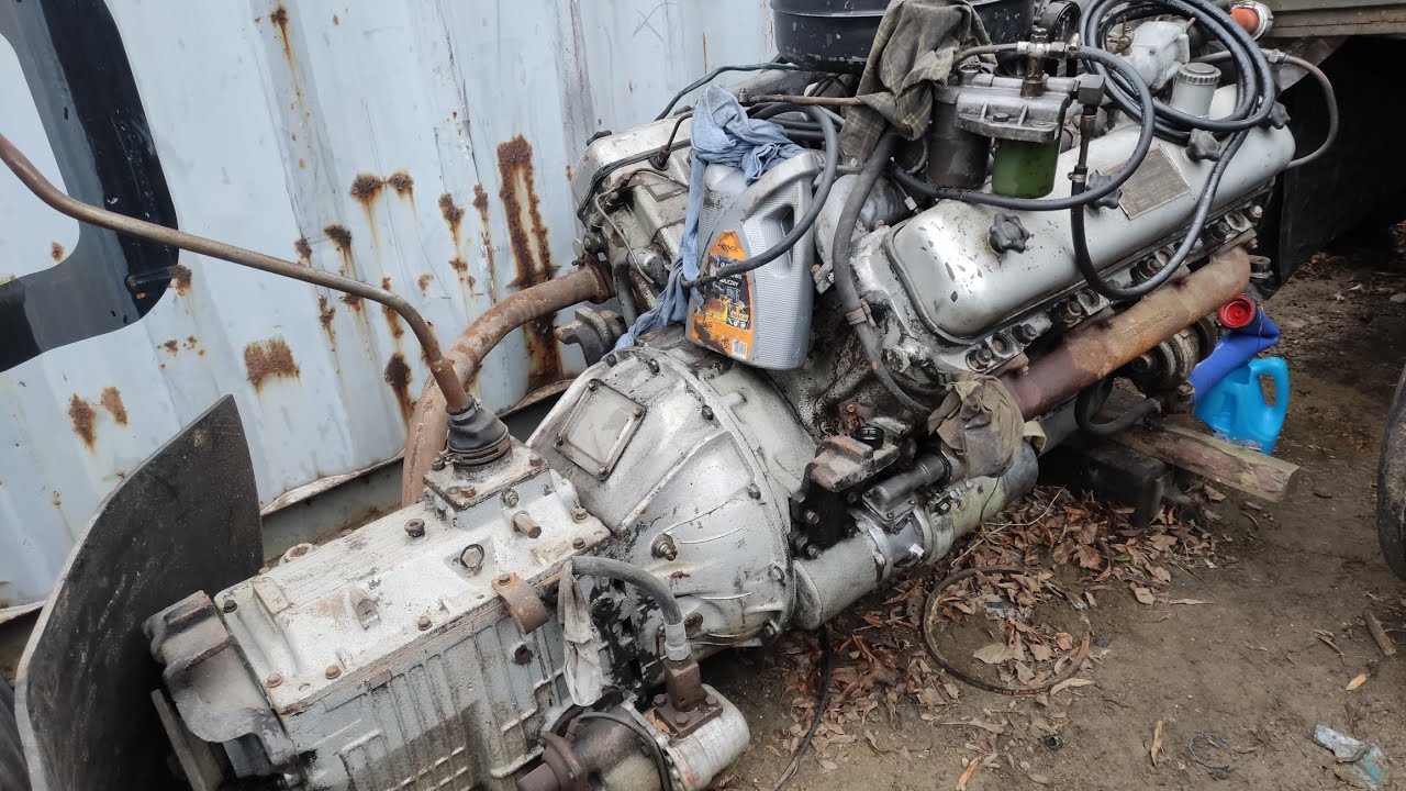 Odpalanie silnika JAMZ 238 M2 od KrAZa Запуск двигателя ЯМЗ 238 М2 с Краза