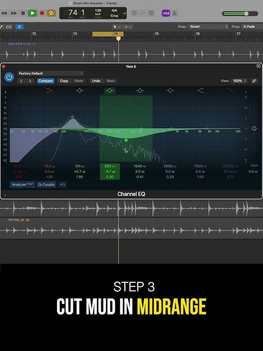 How To EQ Toms | Drum Mixing Tips | #shorts #music #musicproducer