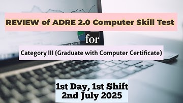 Beoordeling van de ADRE Graduate met Computer Skills Test 2025 | Adre Graduate Computer Skills Te...