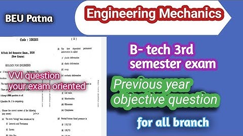 B-tech 3rd semester mechanical model paper Analysis|| AKU & BEU| pyq question paper 2020 #btech