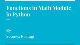Celebrity Functions in Math Module in Python | pow(), sqrt(), ceil(), floor(), fabs(), exp(), sin(), cos() etc Net Worth