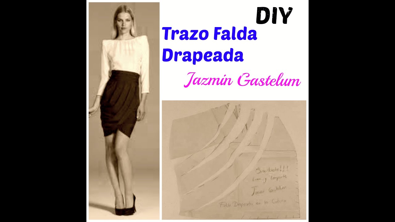 Trazo Falda Drapeada En La Cintura  DIY- How To Make a Skirt
